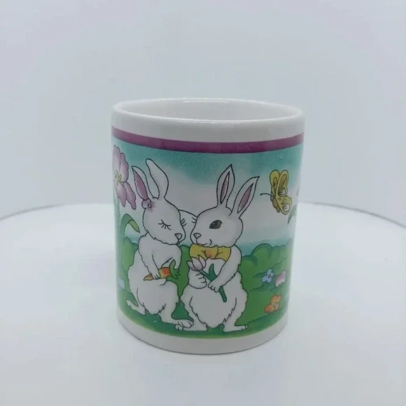 Easter/Spring Coffee Mug, Bunny Shaped Handle - Picture 2 of 7